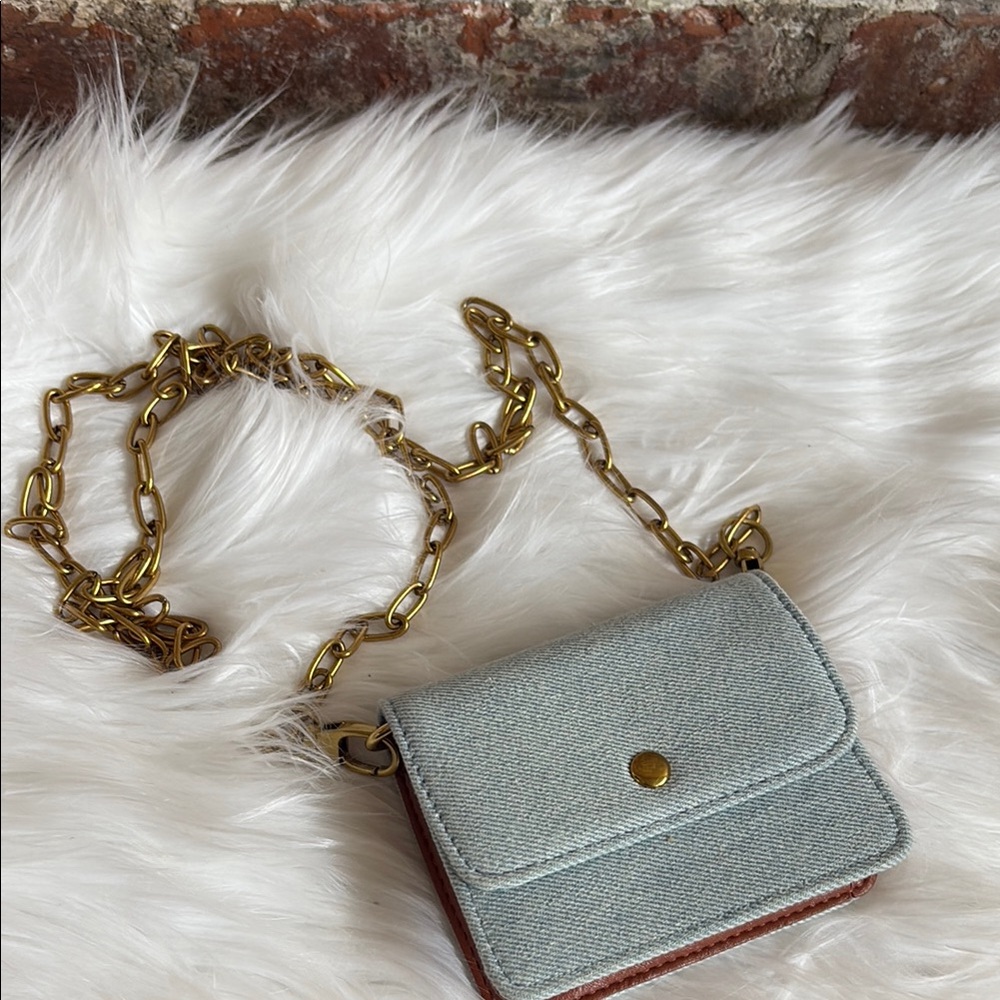 Universal Thread Blue and Gold Mini Bag with Chain Strap